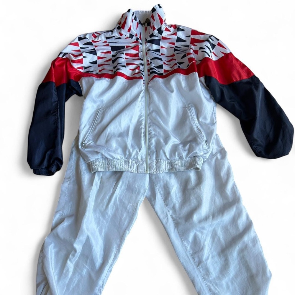 Vintage 1980’s Red and Blue Geometric Track Suit